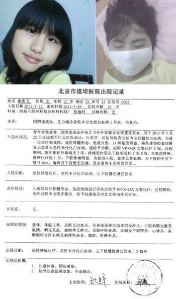 童雪飛在網(wǎng)上求助的圖片(來源網(wǎng)絡)